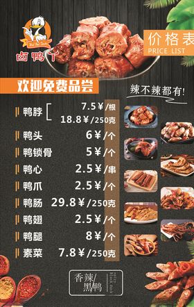 鸭脖海报菜单