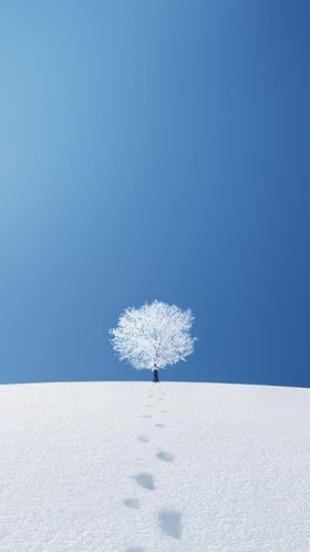 冬天背景简约个性蓝色水彩