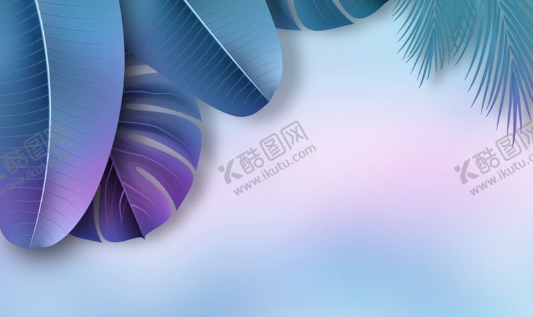 编号：39017610132014005851【酷图网】源文件下载-树叶清新渐变抽象背景素材
