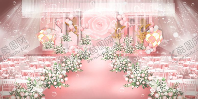 编号：56452307091954552553【酷图网】源文件下载-粉色公主风婚礼效果图