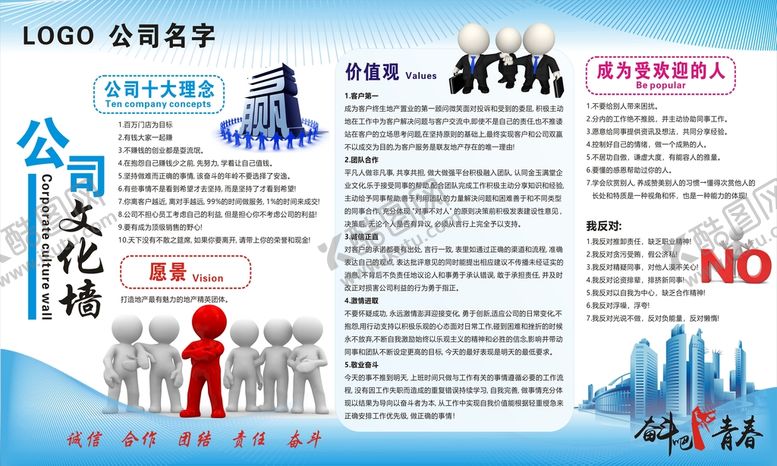 编号：92398002041625522197【酷图网】源文件下载-公司文化墙