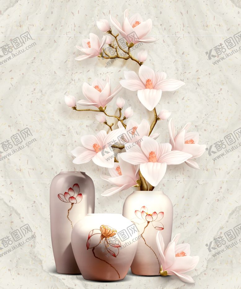 编号：21459107040134564341【酷图网】源文件下载-玄关画花花瓶