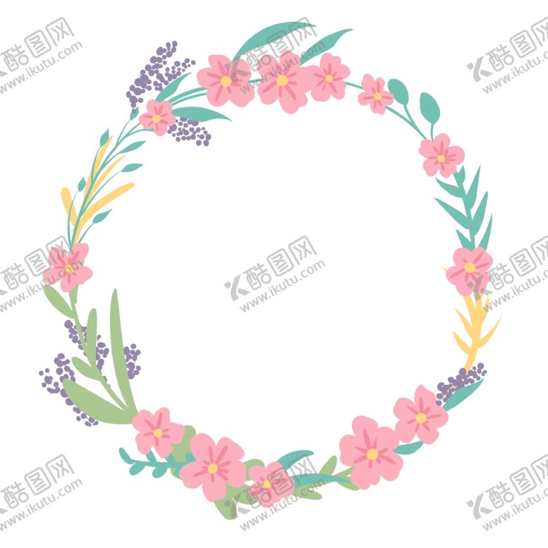 编号：57156905131805508828【酷图网】源文件下载-唯美植物花环边框