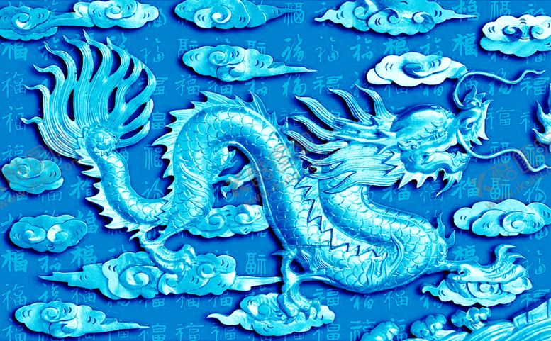 编号：31989010230332526476【酷图网】源文件下载-鱼缸背景中国龙文化贴图