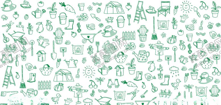 编号：36929710071100582451【酷图网】源文件下载-花园工具矢量图