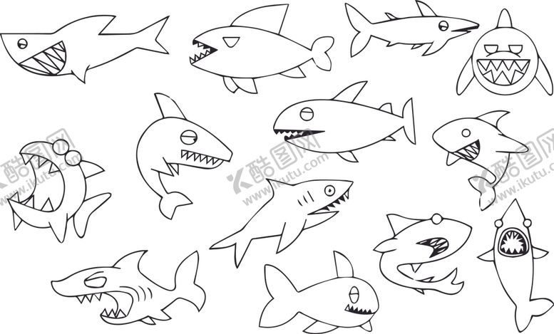 编号：71999209200647101779【酷图网】源文件下载-鲨鱼卡通