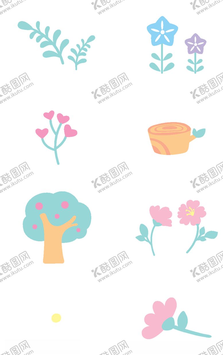 编号：93718106271438381060【酷图网】源文件下载-可爱小动物植物