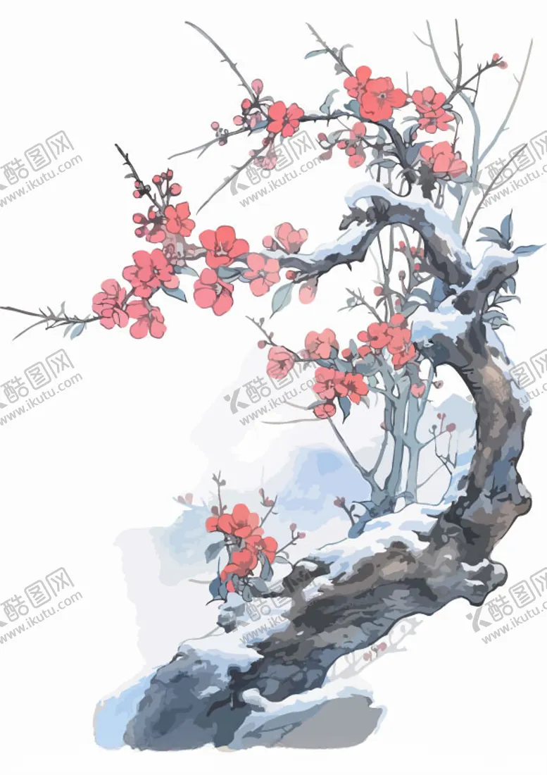 编号：96870402170502394227【酷图网】源文件下载-中式水墨画梅花