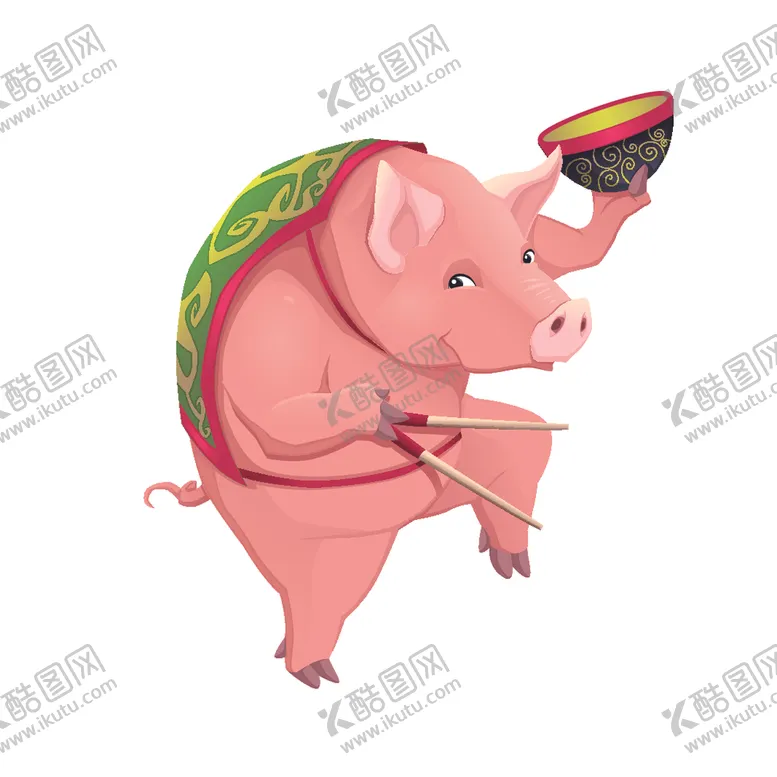 编号：64525604121252128236【酷图网】源文件下载-猪手绘猪卡通猪