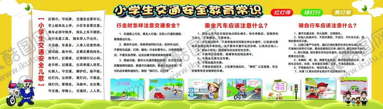 编号：81349209160729202540【酷图网】源文件下载-小学生交通安全教育常识行走注意乘车注意