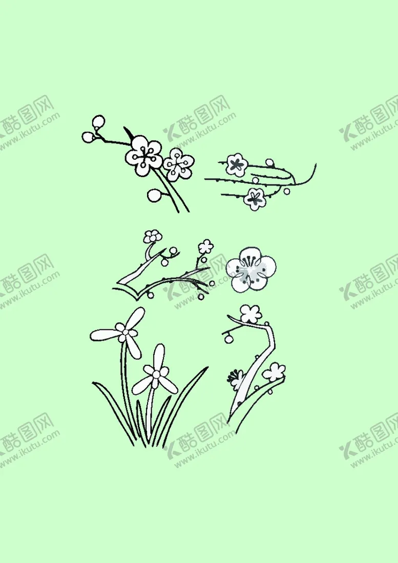 编号：43485810260522381699【酷图网】源文件下载-简笔画花卉