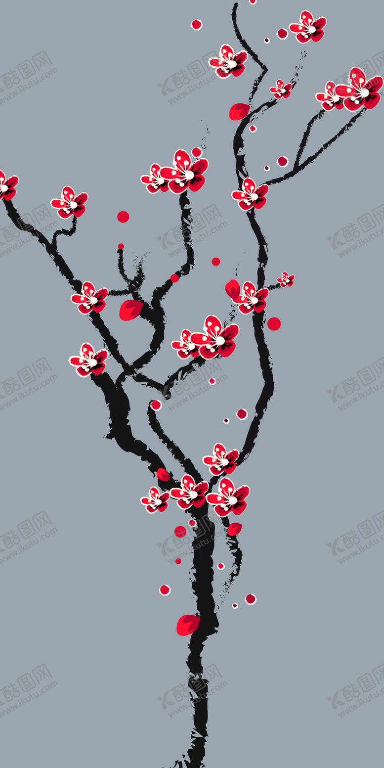 编号：15262307030236447140【酷图网】源文件下载-梅花玄关背景墙