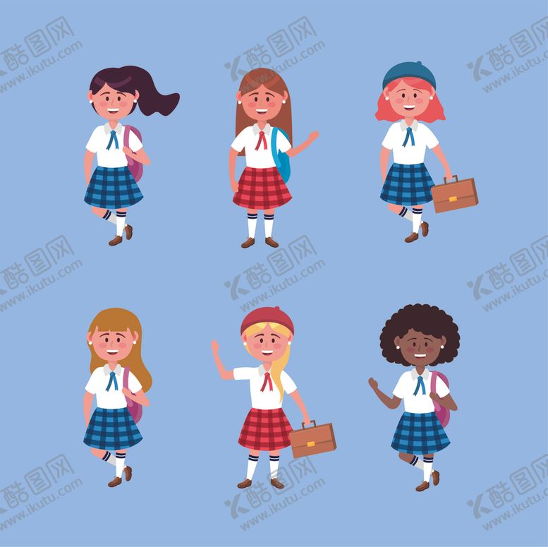 编号：18230110292011363901【酷图网】源文件下载-学生日常生活主题插画