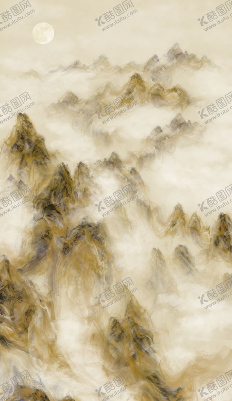 编号：77744309300412448429【酷图网】源文件下载-水墨山水玄关