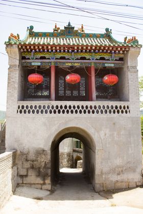 和风矢量元素江边阁楼湖光景