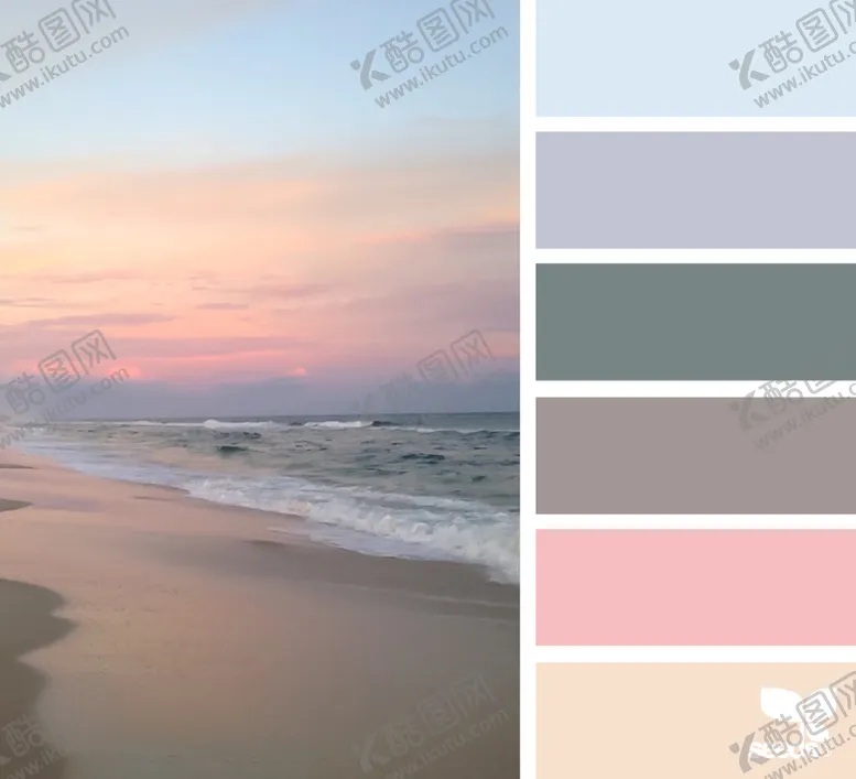 编号：91387509111028157063【酷图网】源文件下载-沙滩海边配色
