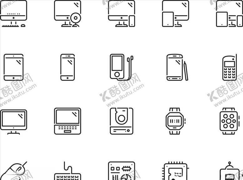 编号：73914109180300514268【酷图网】源文件下载-线性办公图标