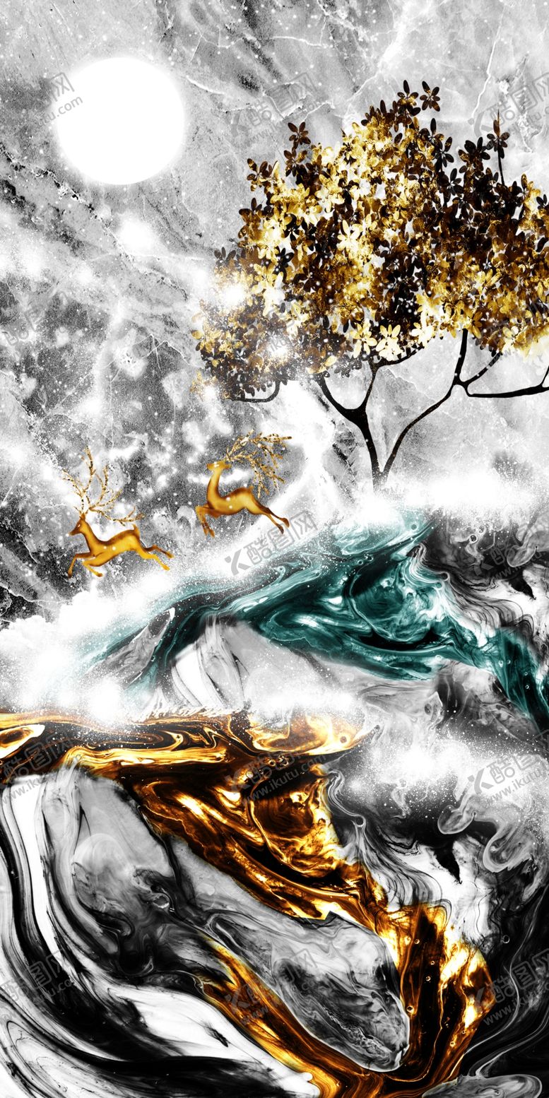 编号：23821010031225566337【酷图网】源文件下载-唯美雪景玄关画