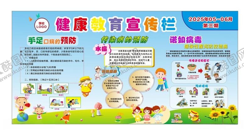编号：76603706191303344493【酷图网】源文件下载-手足口传染病腹泻健康教育宣传栏