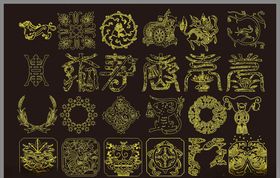 金色花边花纹角花边框