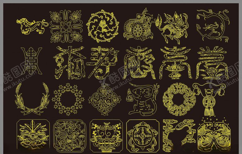 编号：80193710101032118761【酷图网】源文件下载-金色花纹花边边框角花