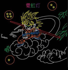 霓虹灯孙悟空线稿卡卡罗特
