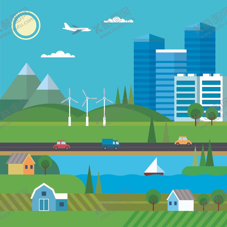 编号：61661109220648094212【酷图网】源文件下载-城市插画