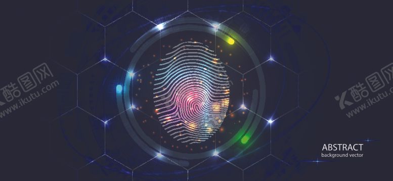 编号：10137407140546088956【酷图网】源文件下载-科技背景指纹识别