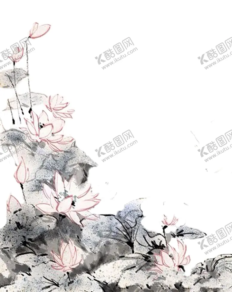 编号：56891205031955526661【酷图网】源文件下载-水墨荷花粉色荷花荷花意境