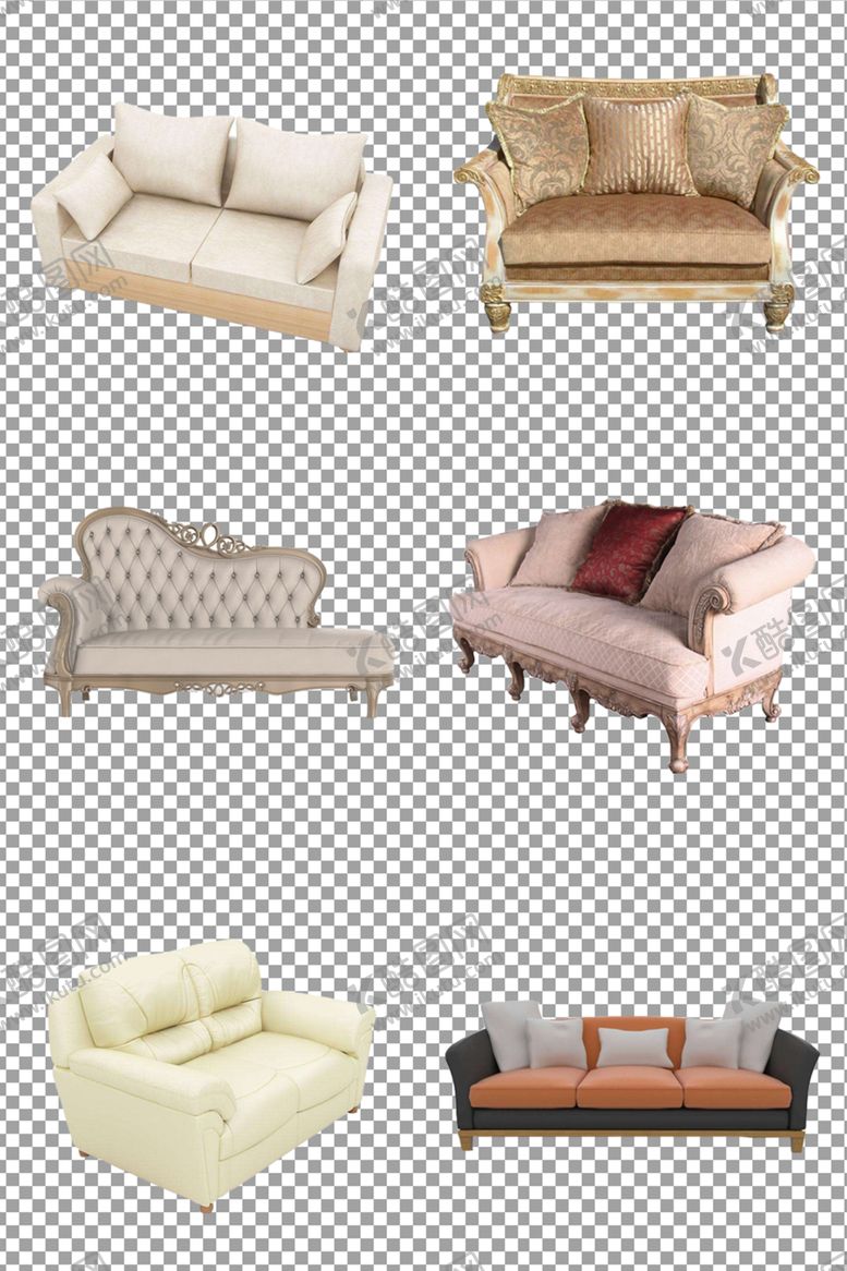 编号：42982009230010058593【酷图网】源文件下载-欧式花纹沙发