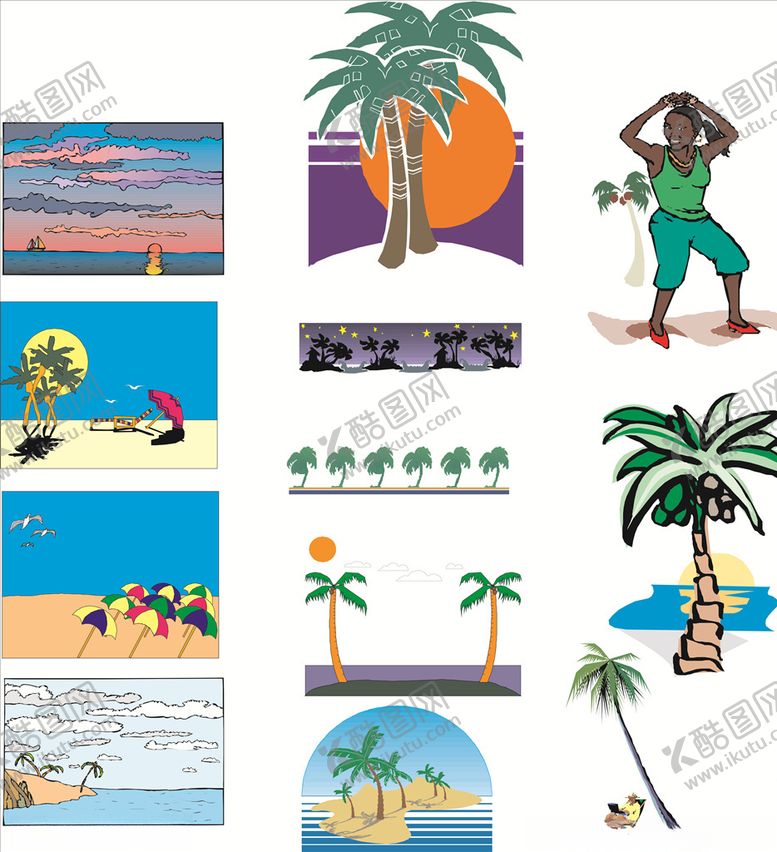 编号：51307409170442006146【酷图网】源文件下载-矢量海边素材