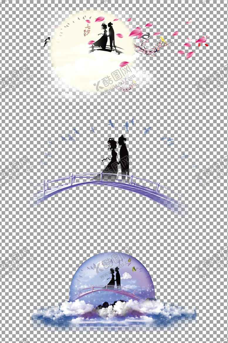 编号：12802806152307271314【酷图网】源文件下载-情人节牛郎织女