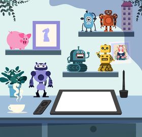 创意摆放玩具的工作室