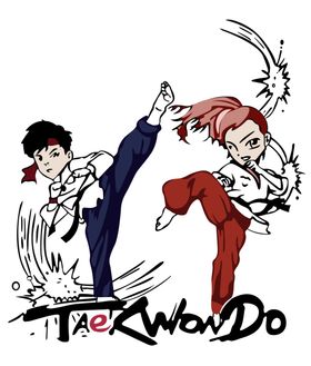 跆拳道武术卡通迷彩漫画