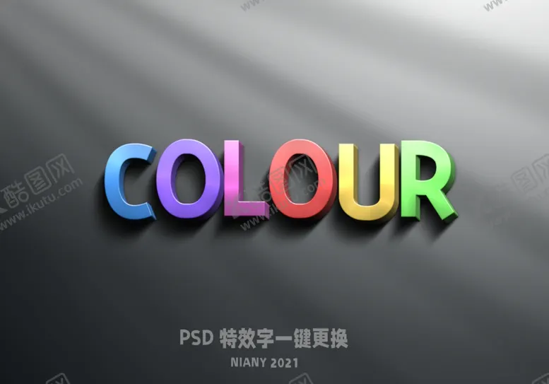 编号：19395403142101131589【酷图网】源文件下载-3D彩色立体字PSD模板