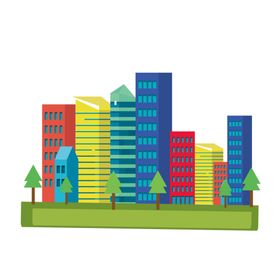 城市剪影轮廓全景建筑