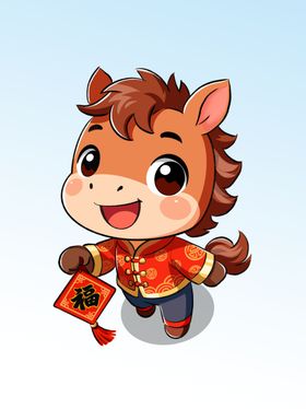 可爱小马贺岁送红包