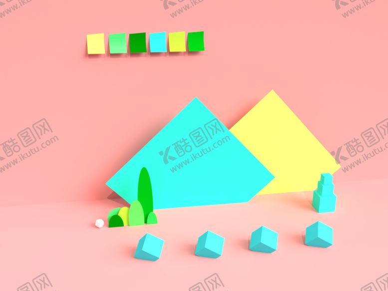 编号：92022801240613146105【酷图网】源文件下载-微缩3D场景便利贴
