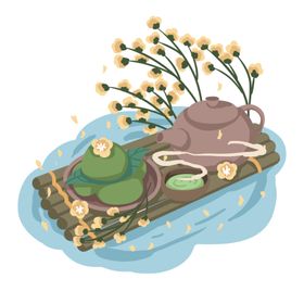 清明节素材插图春天绿色果