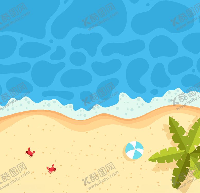 编号：99450210050247503061【酷图网】源文件下载-卡通海洋沙滩天空海岛背景