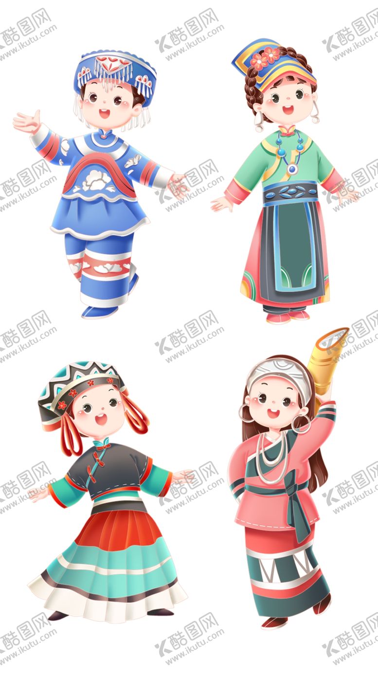 编号：33515601122300051109【酷图网】源文件下载-少数民族服饰女性人物形象装饰