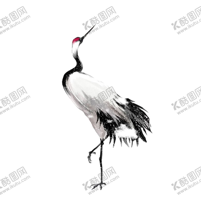 编号：58014001261801238561【酷图网】源文件下载-水墨仙鹤 元素 手绘 