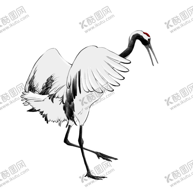 编号：56133106261108108411【酷图网】源文件下载-水墨仙鹤