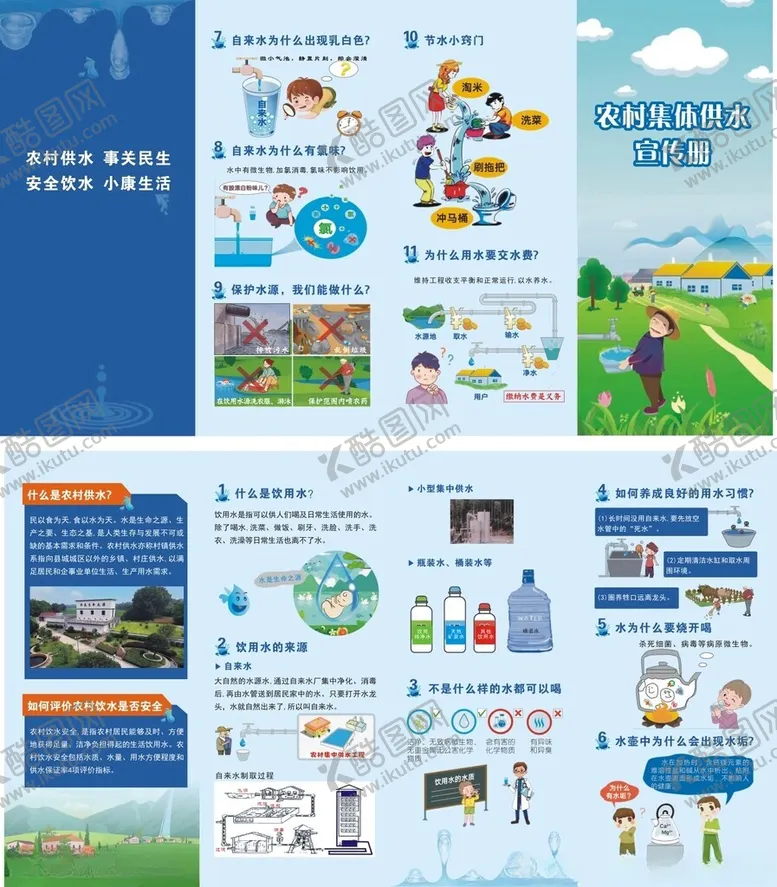 编号：34193302080401147232【酷图网】源文件下载-农村集体供水宣传册