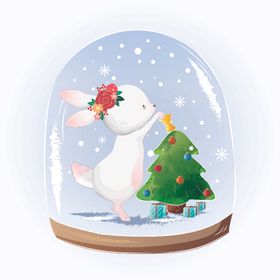水晶球里的可爱小兔子