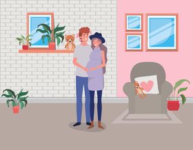 人物夫妻生活插画