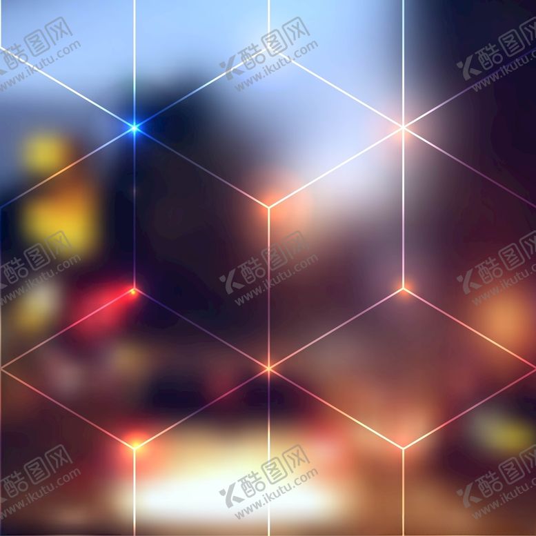 编号：77409409251722546947【酷图网】源文件下载-菱形立方体线条发光背景