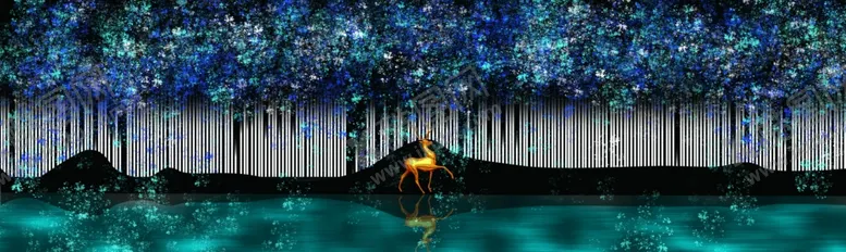 编号：61193009091123322546【酷图网】源文件下载-抽象手绘风景客厅装饰画