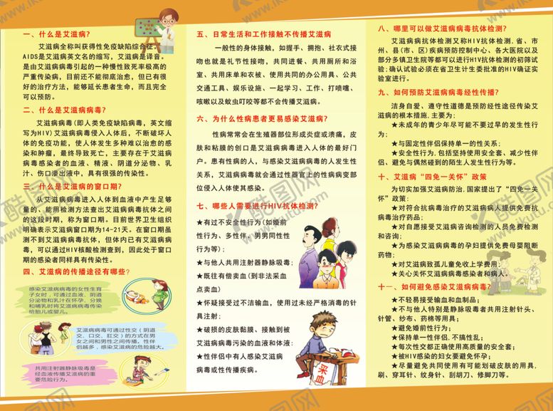 编号：57206809292217112715【酷图网】源文件下载-艾滋病折页