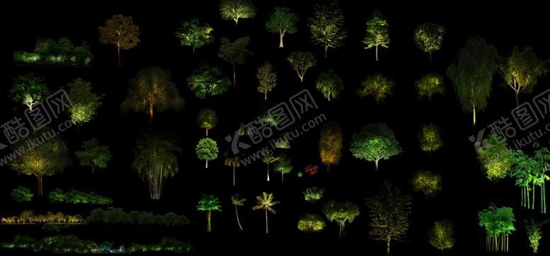 编号：37902109251733358711【酷图网】源文件下载-夜景灯光树木乔木
